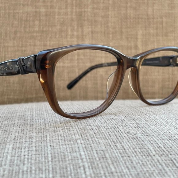 Adrienne Vittadini Women Eyeglasses Frame Brown/Black Tone Glasses Frame - Picture 3 of 12